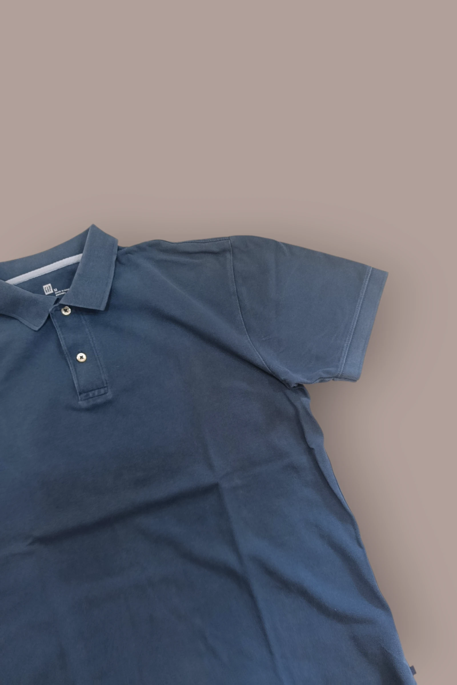 | Polo Gap Homem | Cor Azul Marinho | Piqué Manga | Curta Algodão | Tamanho M | – photo 5
